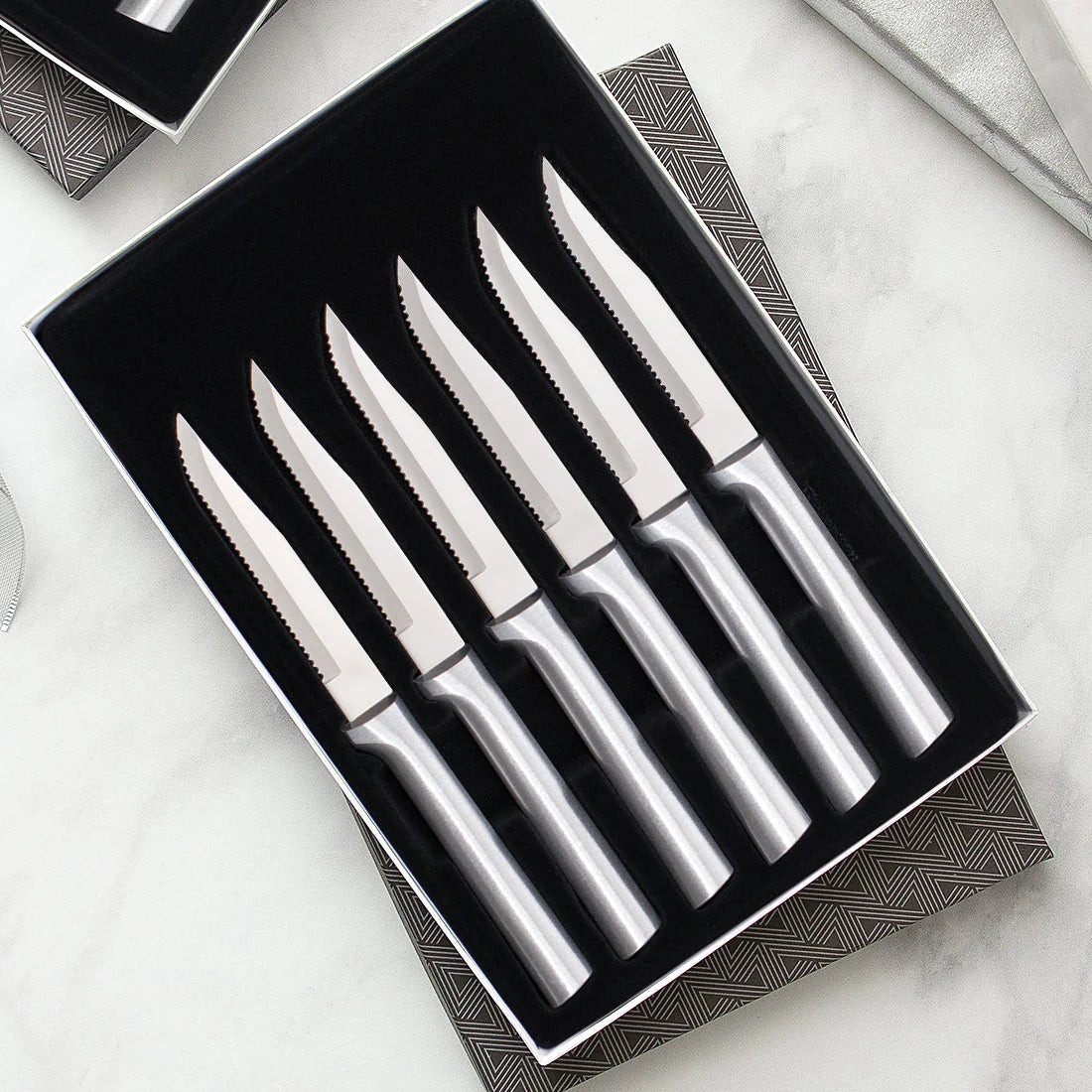 Six Serrated Steak Knives Gift Set